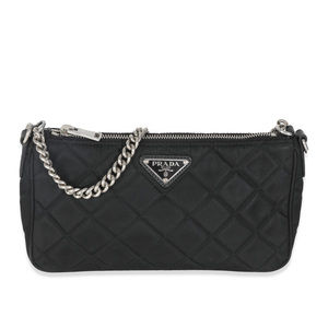 Prada Black Tessuto Quilted Nylon Chain Bag